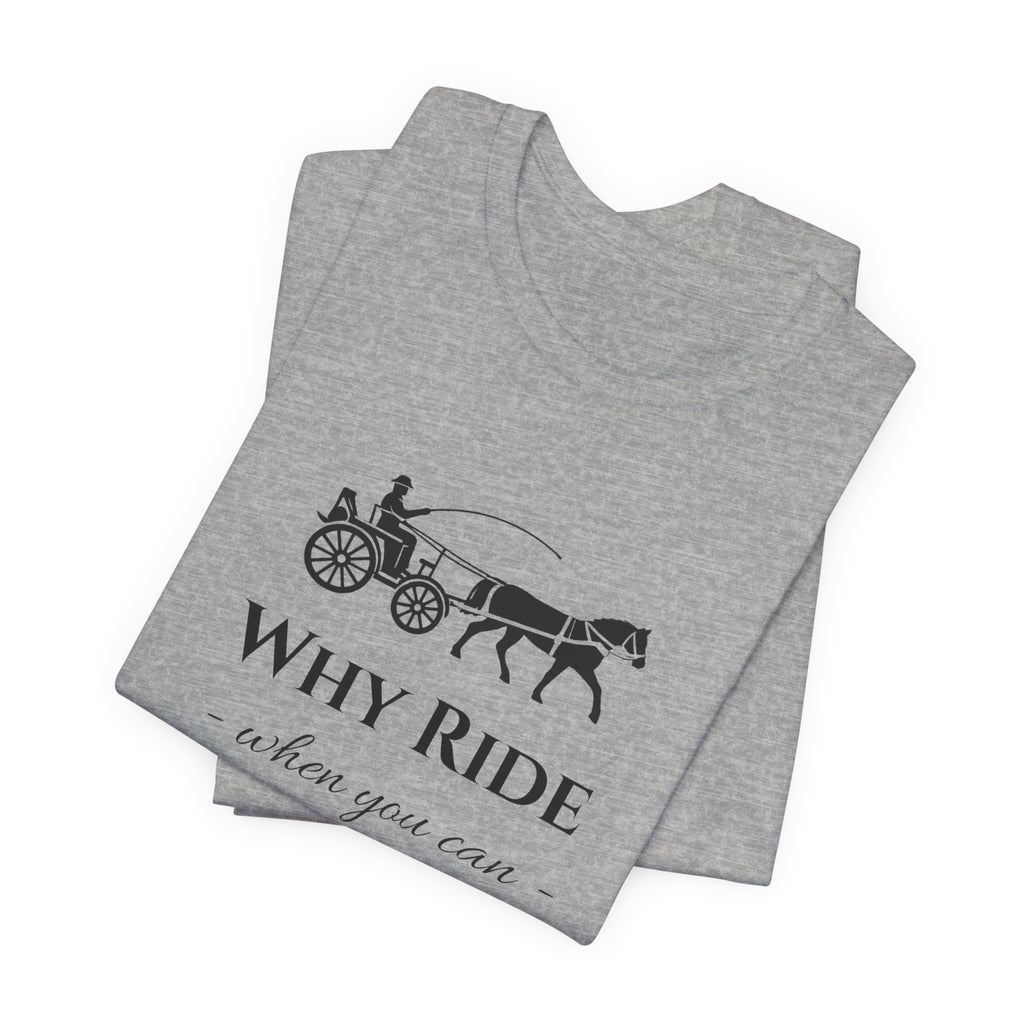 Why Ride When You Can Drive? Tee — Vintage Horse Carriage Graphic T-Shirt