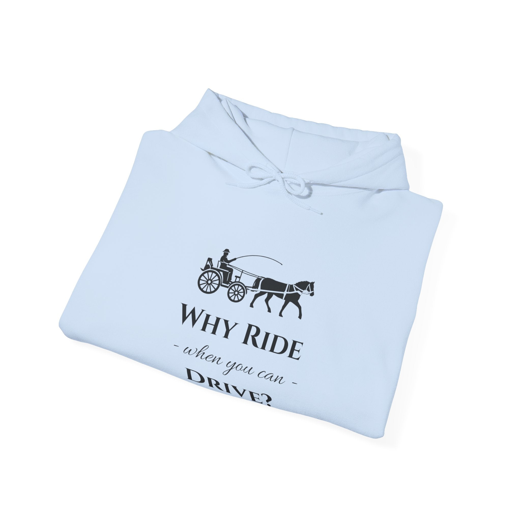 Hoodie – "Why Ride When You Can Drive?" Vintage Carriage Graphic