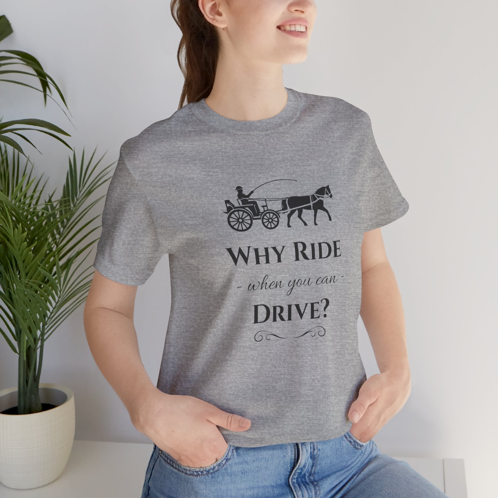 Why Ride When You Can Drive? Tee — Vintage Horse Carriage Graphic T-Shirt
