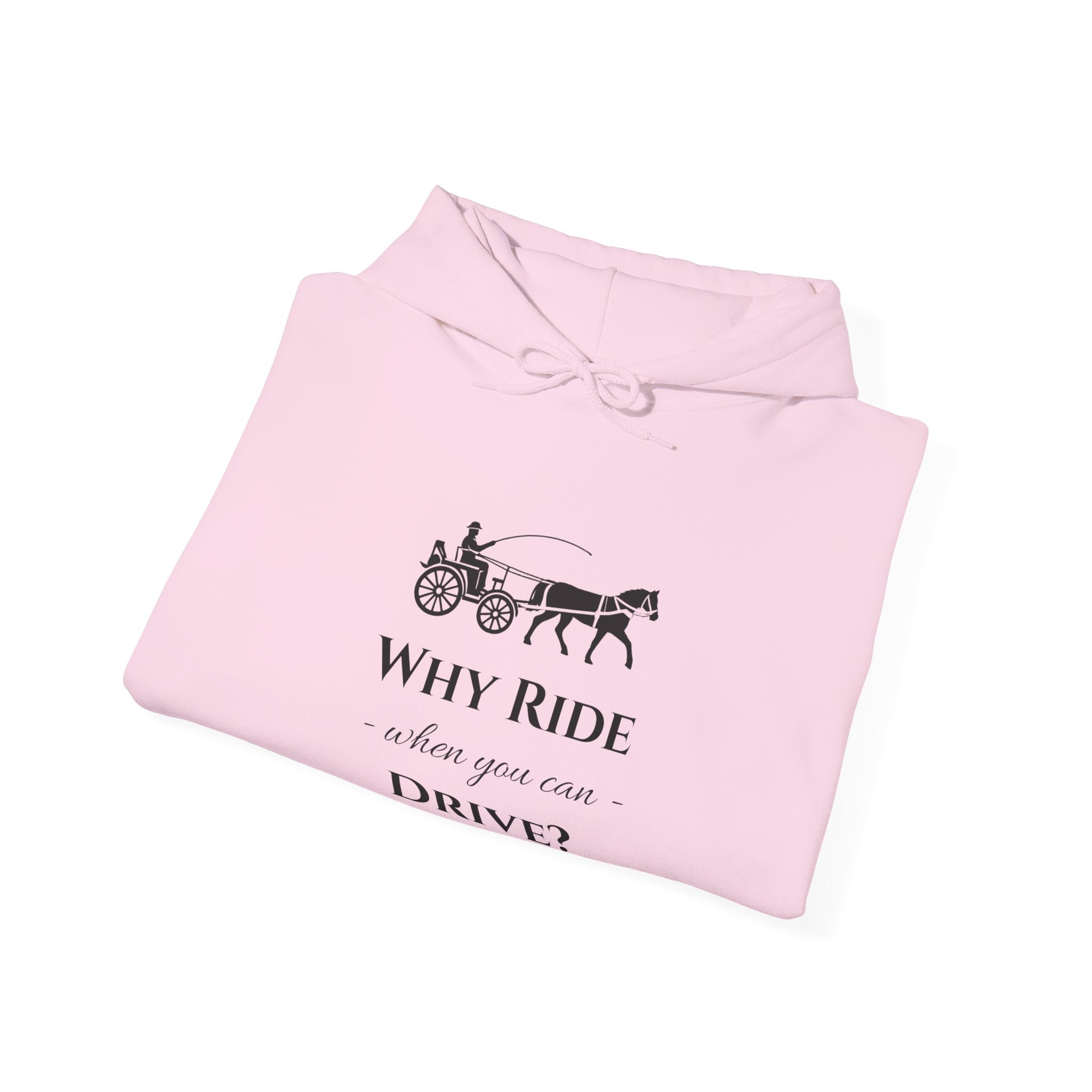 Hoodie – "Why Ride When You Can Drive?" Vintage Carriage Graphic