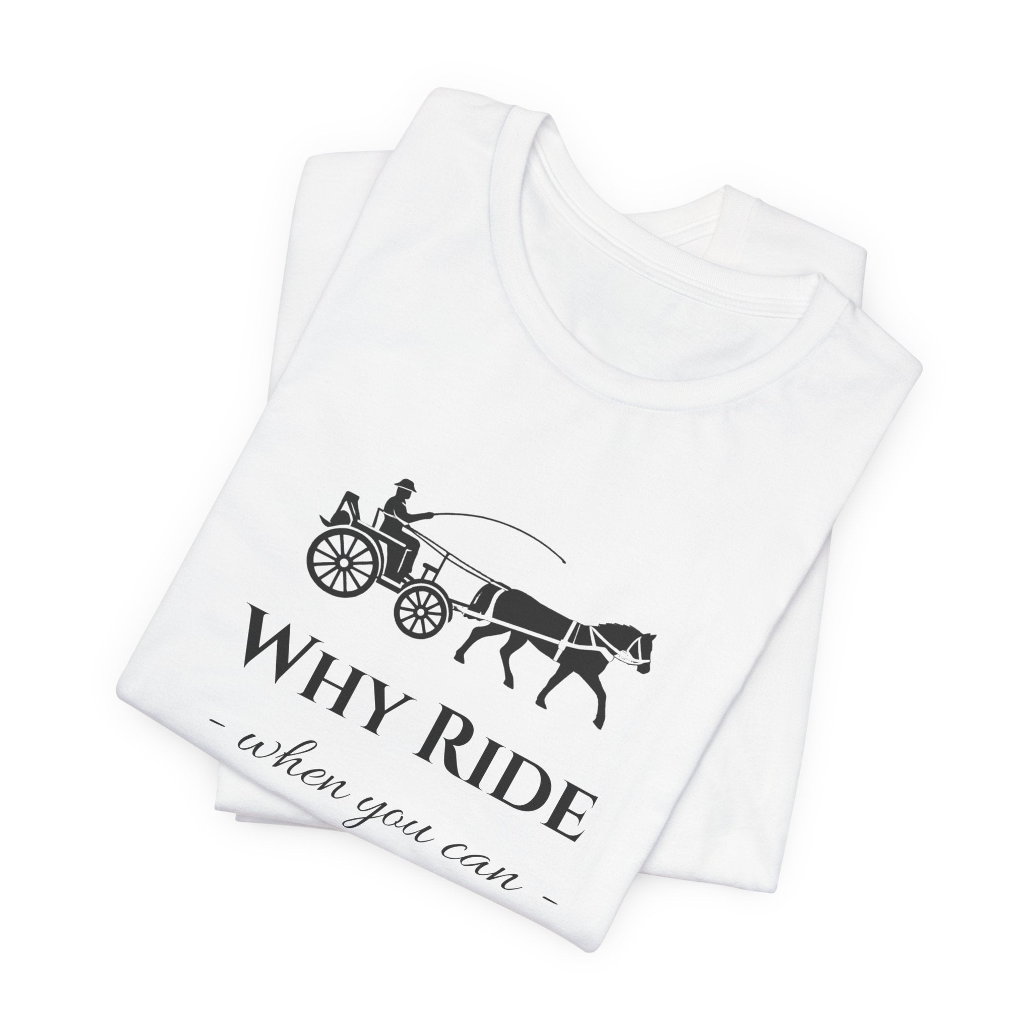 Why Ride When You Can Drive? Tee — Vintage Horse Carriage Graphic T-Shirt