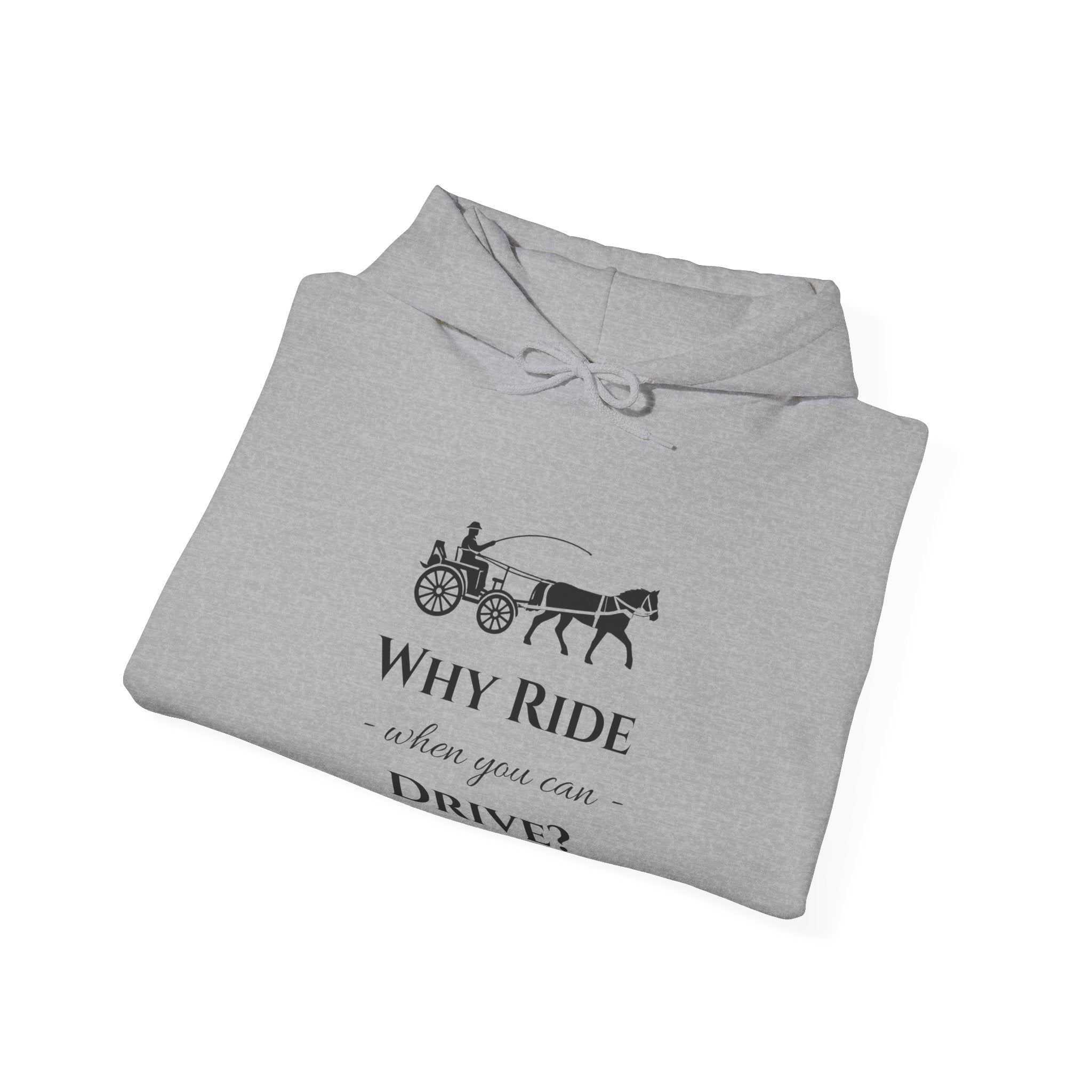 Hoodie – "Why Ride When You Can Drive?" Vintage Carriage Graphic