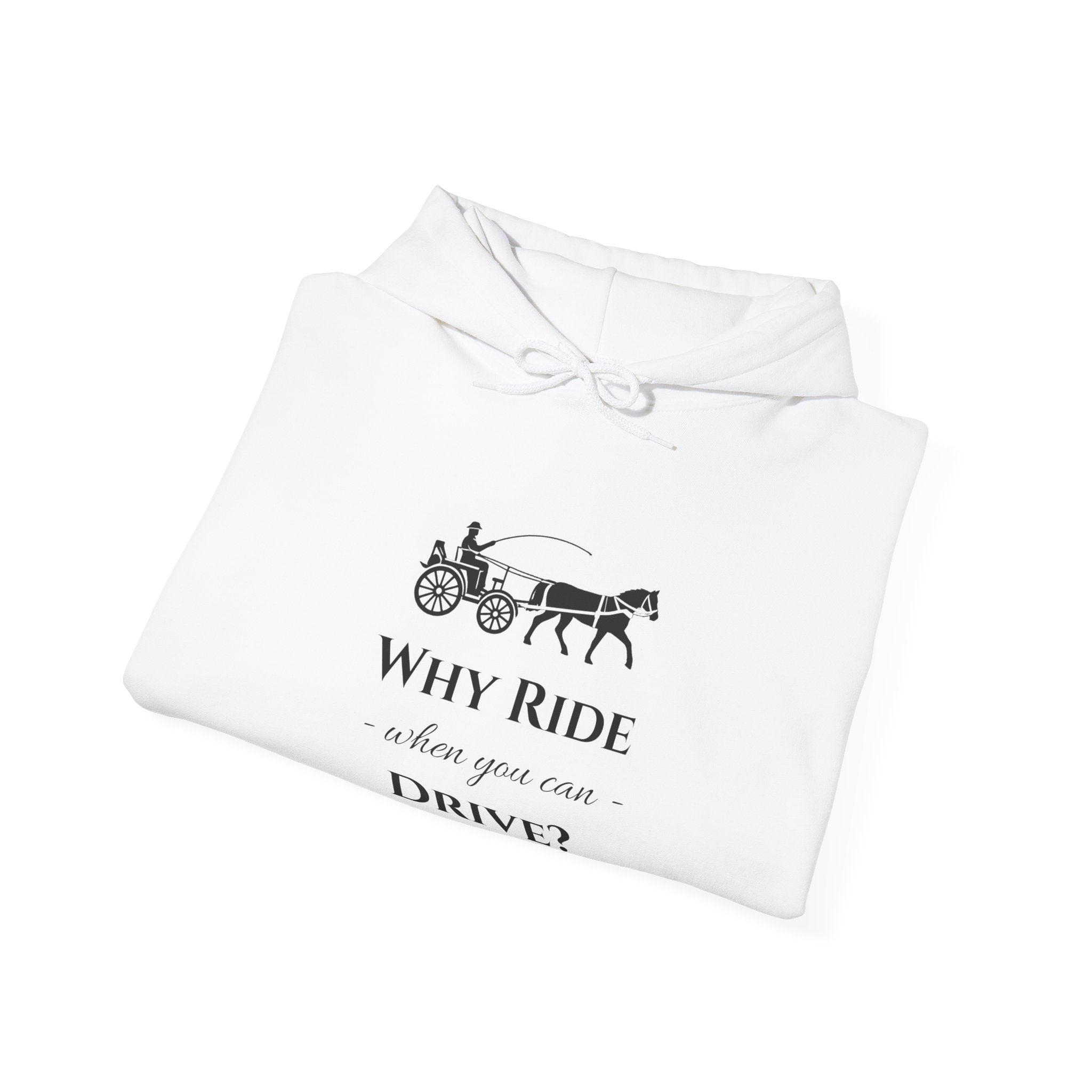 Hoodie – "Why Ride When You Can Drive?" Vintage Carriage Graphic